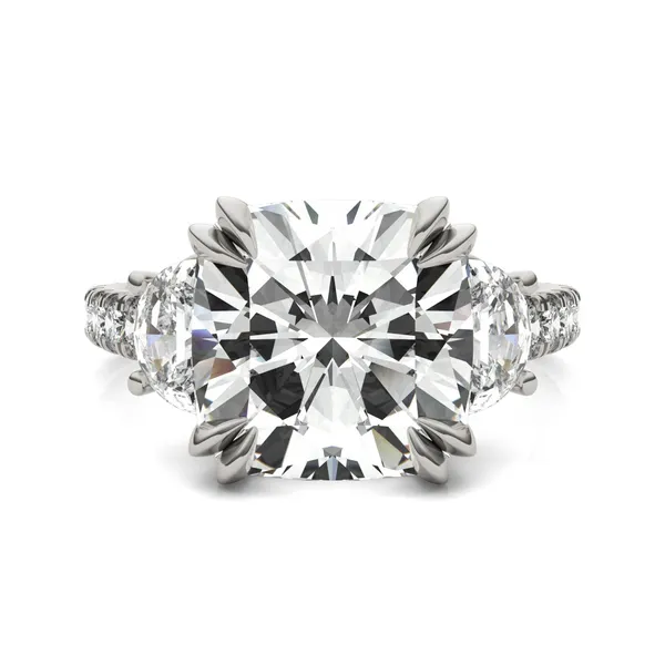 Cushion Solstice Accented Three-Stone Engagement Ring
