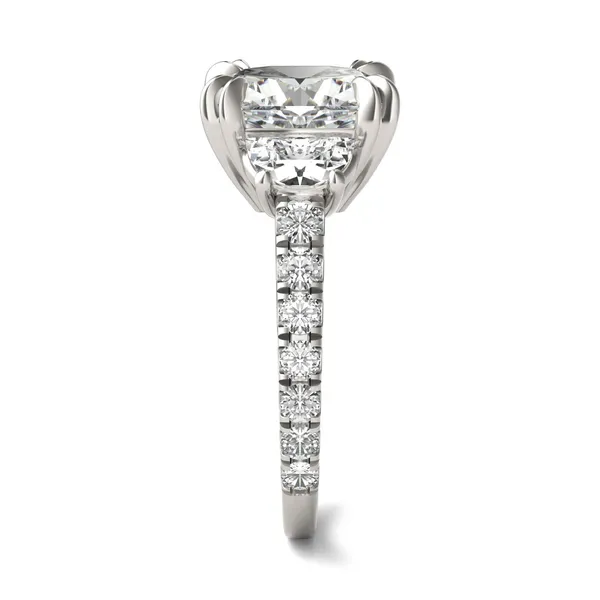Cushion Solstice Accented Three-Stone Engagement Ring