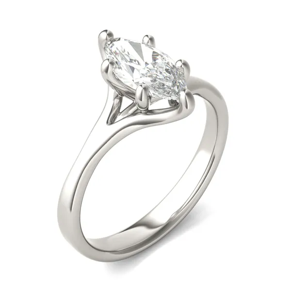 1.00 CTW DEW Marquise Trellis Solitaire Engagement Ring in 14K White Gold