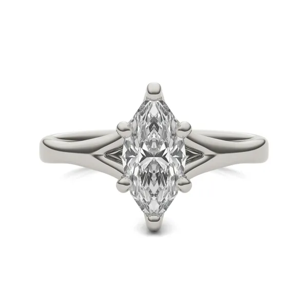 1.00 CTW DEW Marquise Trellis Solitaire Engagement Ring in 14K White Gold