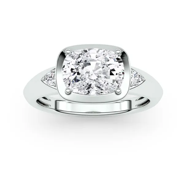 Elongated Oval Bezel Illusion Three-Stone Ring