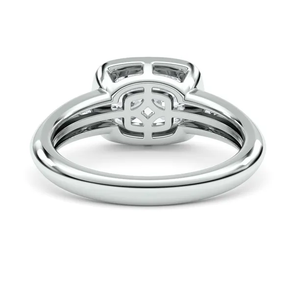 Elongated Oval Bezel Illusion Three-Stone Ring