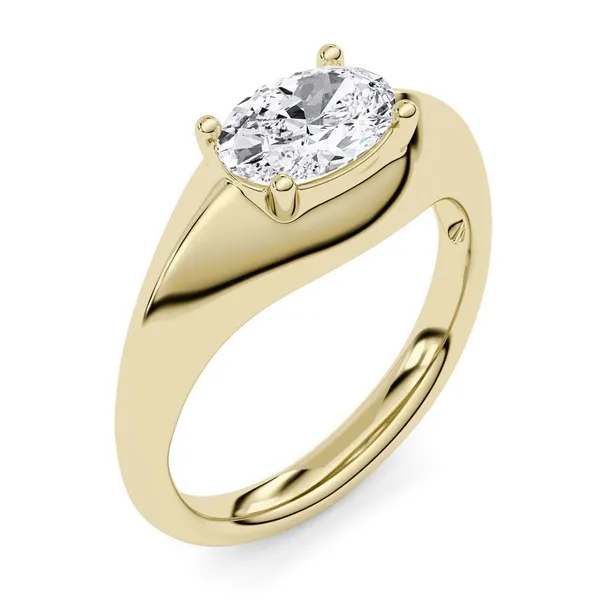 Elongated Cushion Elara East-West Solitaire Ring
