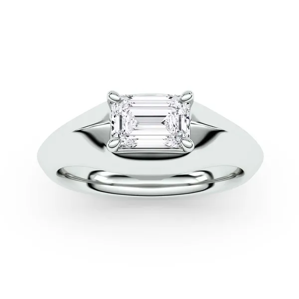 Emerald Elara East-West Solitaire Ring