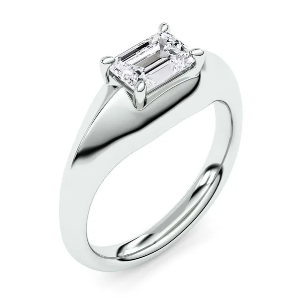 Emerald Elara East-West Solitaire Ring
