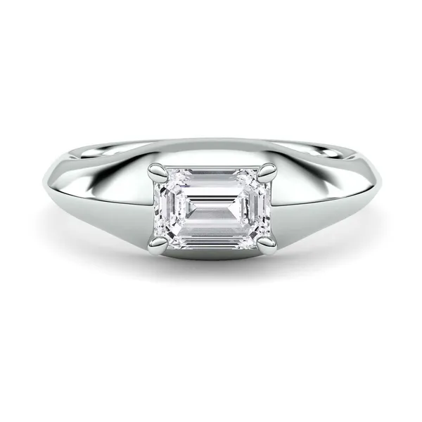 Emerald Elara East-West Solitaire Ring