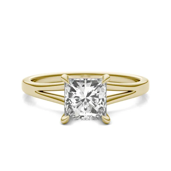 1.26 CTW DEW Princess Split Shank Solitaire Ring