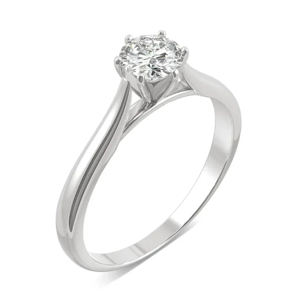 0.50 CTW DEW Forever One Moissanite Round Solitaire Engagement Ring