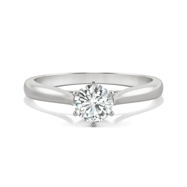 0.50 CTW DEW Forever One Moissanite Round Solitaire Engagement Ring