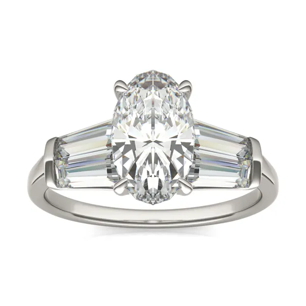 3.46 CTW DEW Elongated Oval Moissanite Five-Stone Ring