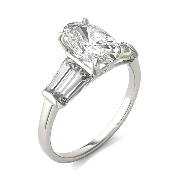 3.46 CTW DEW Elongated Oval Moissanite Five-Stone Ring