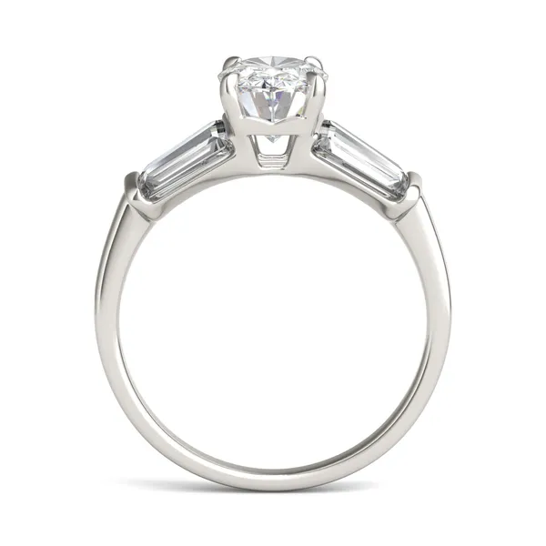 3.46 CTW DEW Elongated Oval Moissanite Five-Stone Ring