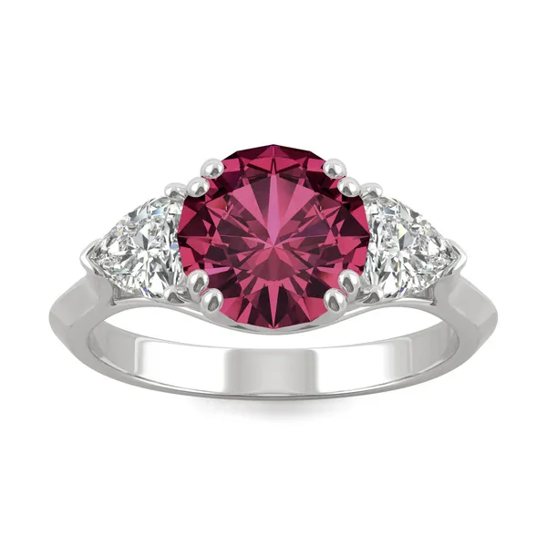 Ruby Round Three-Stone Ring