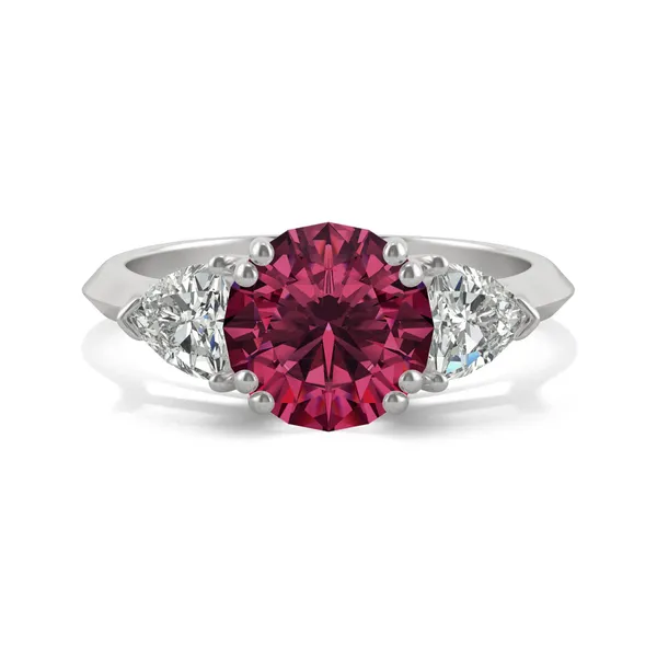 Ruby Round Three-Stone Ring