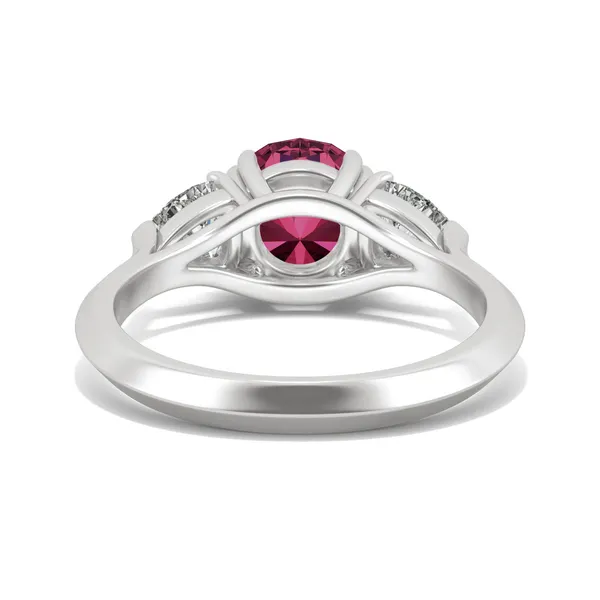 Ruby Round Three-Stone Ring