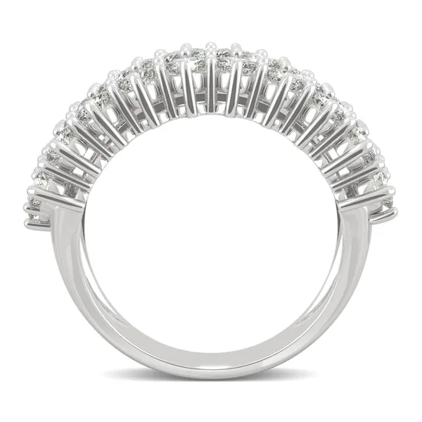 3.00 CTW DEW Round Moissanite Three-Row Fashion Ring