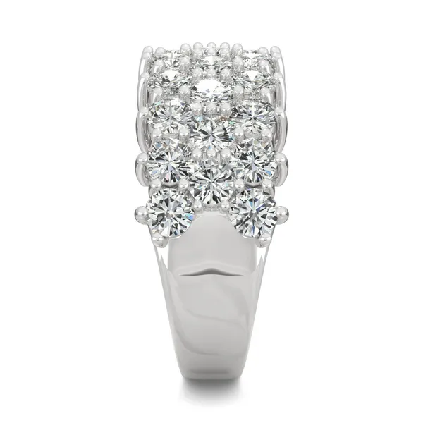 3.00 CTW DEW Round Moissanite Three-Row Fashion Ring