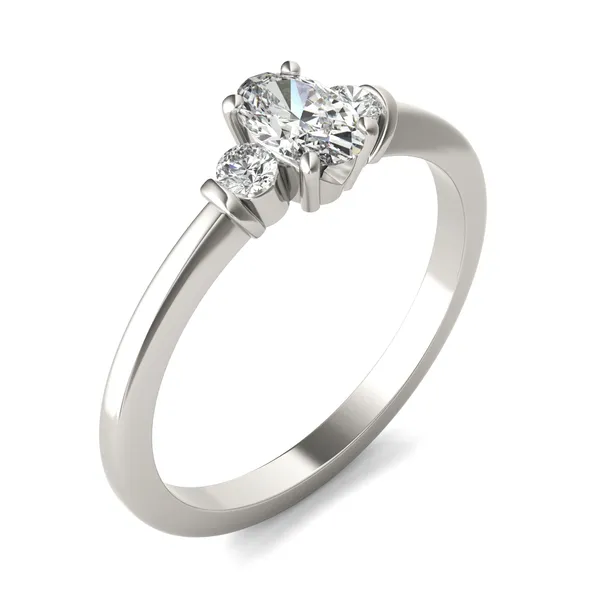 0.60 CTW Oval Caydia Lab Grown Diamond Petite Three-Stone Ring