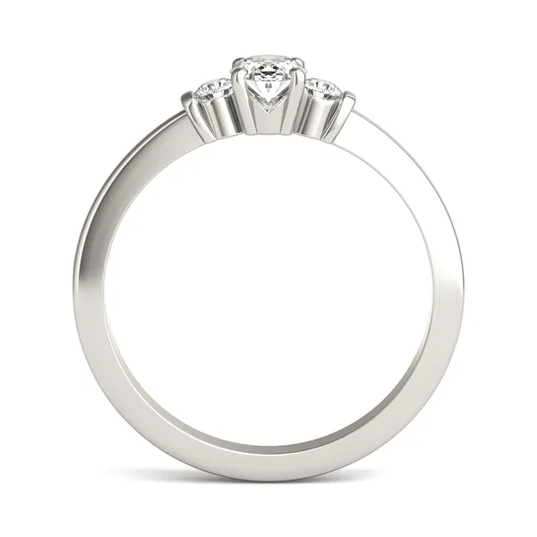 0.60 CTW Oval Caydia Lab Grown Diamond Petite Three-Stone Ring