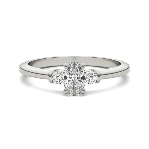 0.60 CTW Oval Caydia Lab Grown Diamond Petite Three-Stone Ring