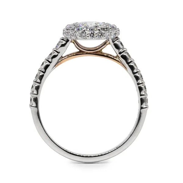 1.36 CTW Round Cathedral Double Halo Engagement Ring