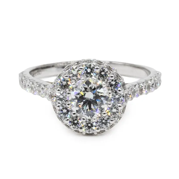 1.77 CTW Round Cathedral Double Halo Engagement Ring