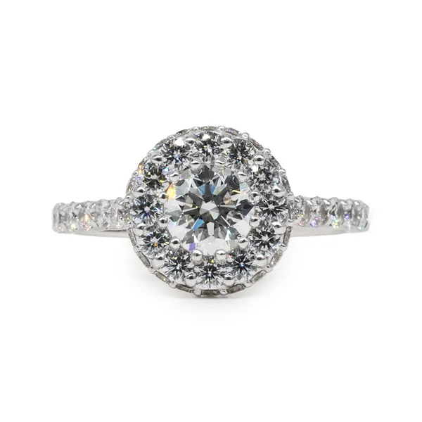 1.77 CTW Round Cathedral Double Halo Engagement Ring