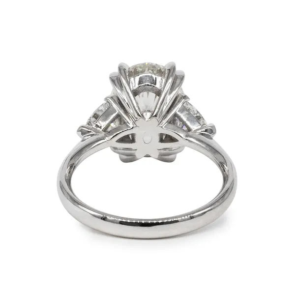 4.00 CTW Oval Caydia Lab Grown Diamond Three-Stone Ring