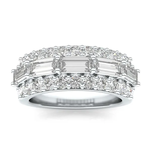 Bold Baguette Three Row Fashion Ring