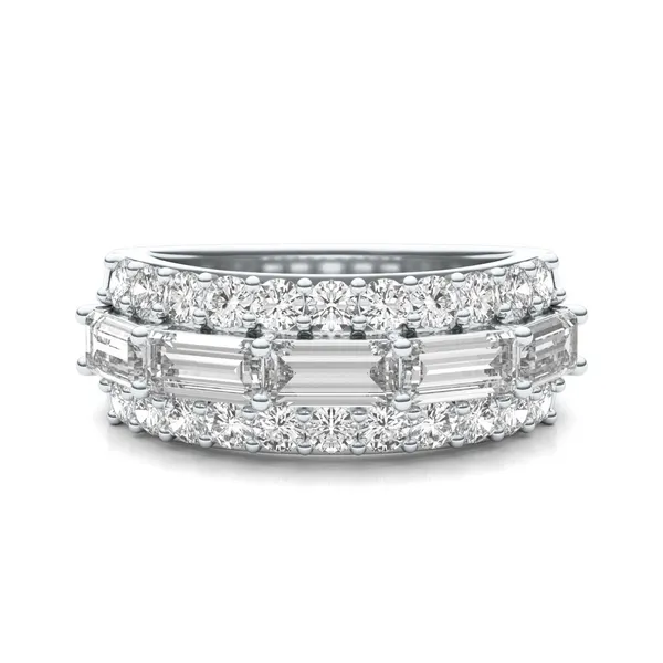 Bold Baguette Three Row Fashion Ring