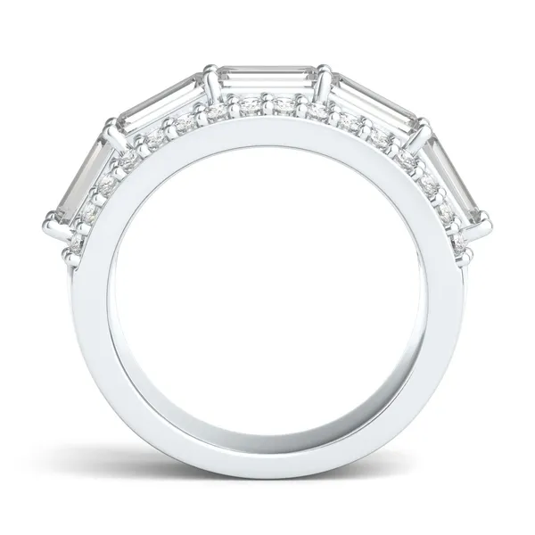 Baguette Three Row Fashion Ring