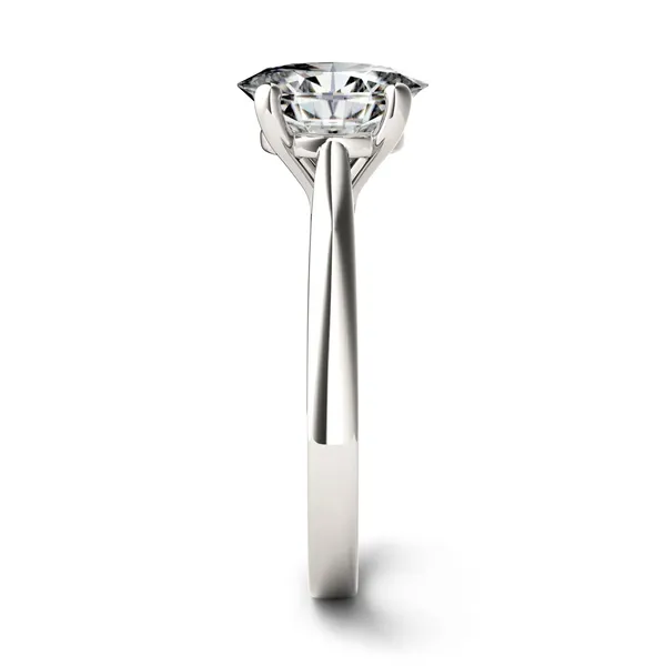 2.10 CTW DEW Oval Moissanite Solitaire Fashion Ring in 14K White Gold