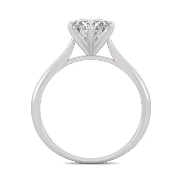 1.50 CTW DEW Round Forever One Moissanite Solitaire Six Prong Fashion Ring in 14K White Gold