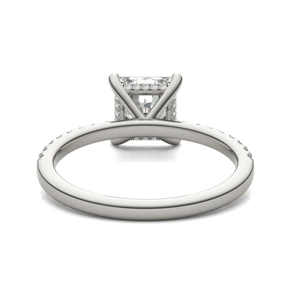 1.79 CTW DEW Princess Forever One Moissanite Hidden Halo Engagement Ring in 14K White Gold