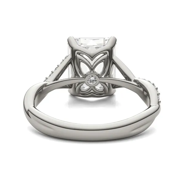 3.76 CTW DEW Emerald Signature Twisted Side-Stone Engagement Ring