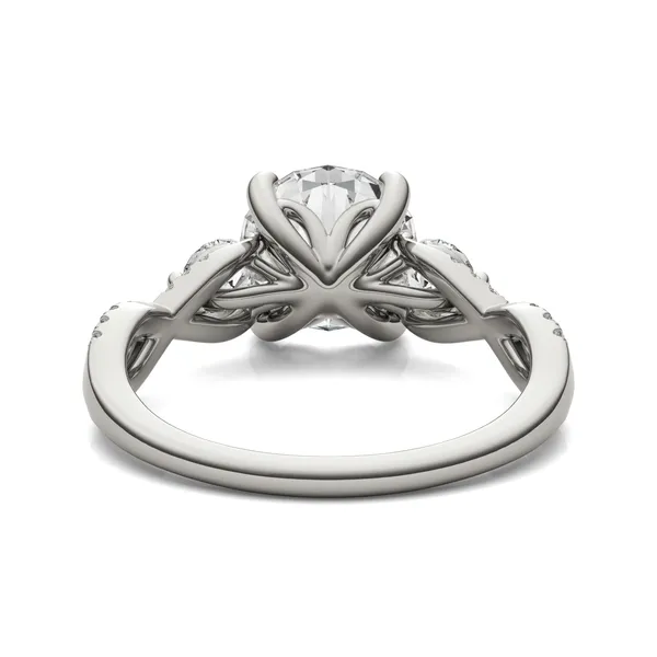2.38 CTW DEW Round Twisted Accented Three-Stone Engagement Ring in 14K White Gold