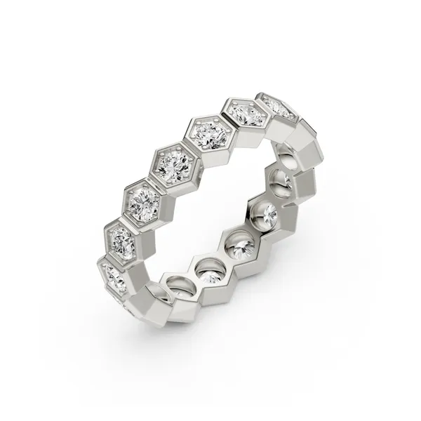 Men's Geometric Hexagon Diamond Essentials Wedding Band