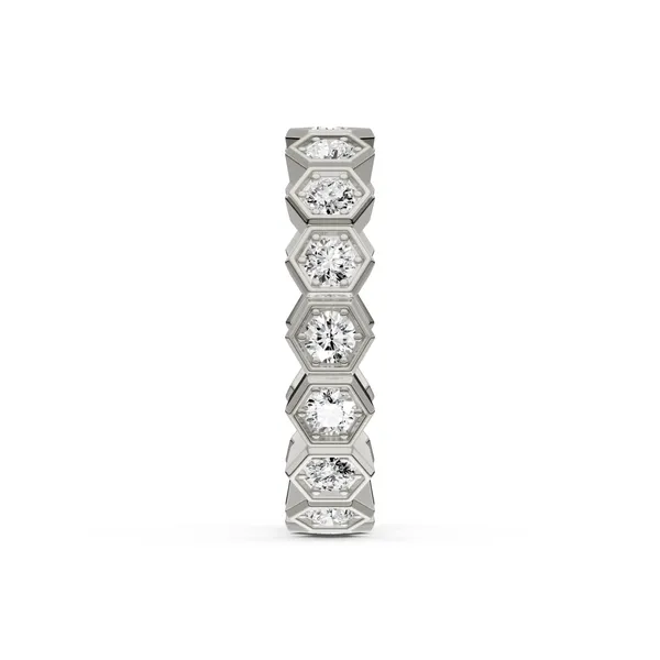Men's Geometric Hexagon Diamond Essentials Wedding Band