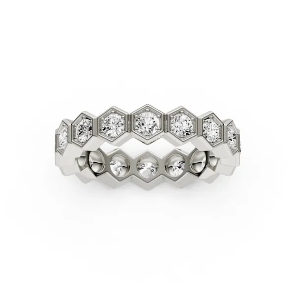 Men's Geometric Hexagon Diamond Essentials Wedding Band