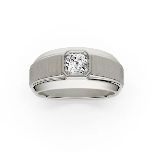 Cushion Hero Signature Solitaire Men's Wedding Ring