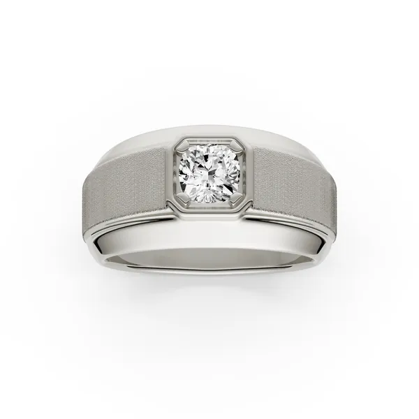 Cushion Hero Signature Solitaire Men's Wedding Ring
