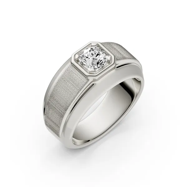 Cushion Hero Signature Solitaire Men's Wedding Ring