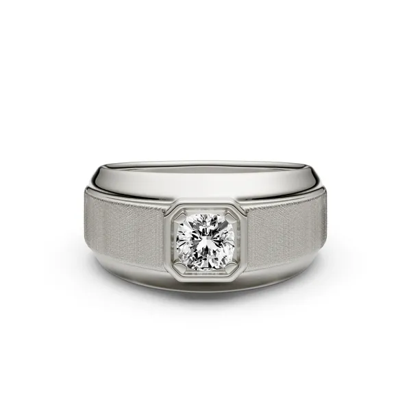 Cushion Hero Signature Solitaire Men's Wedding Ring