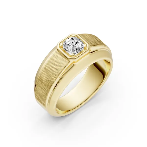 Cushion Hero Signature Solitaire Men's Wedding Ring