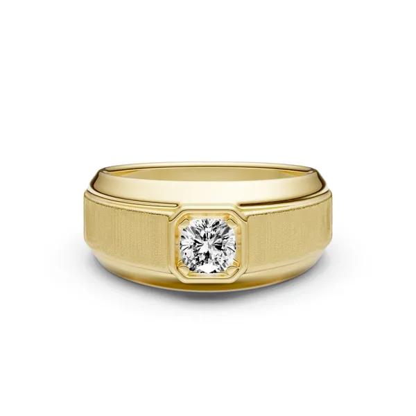 Cushion Hero Signature Solitaire Men's Wedding Ring