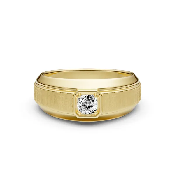 Cushion Hero Signature Solitaire Men's Wedding Ring