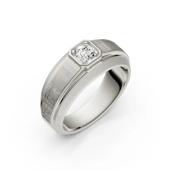 Cushion Hero Signature Solitaire Men's Wedding Ring