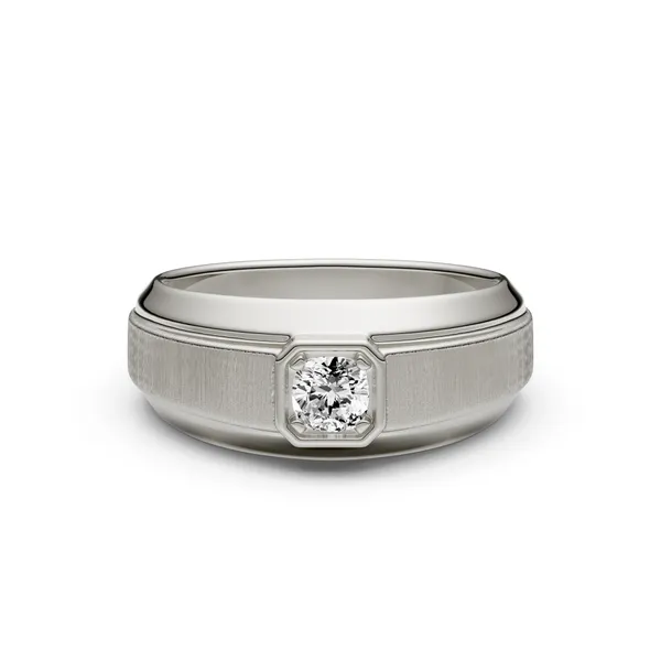 Cushion Hero Signature Solitaire Men's Wedding Ring