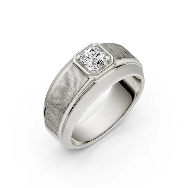 Cushion Hero Signature Solitaire Men's Wedding Ring