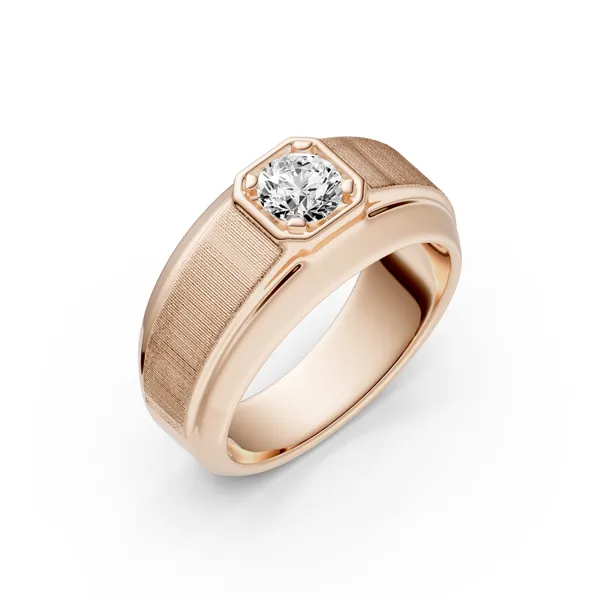 Round Brilliant Hero Signature Solitaire Men's Wedding Ring